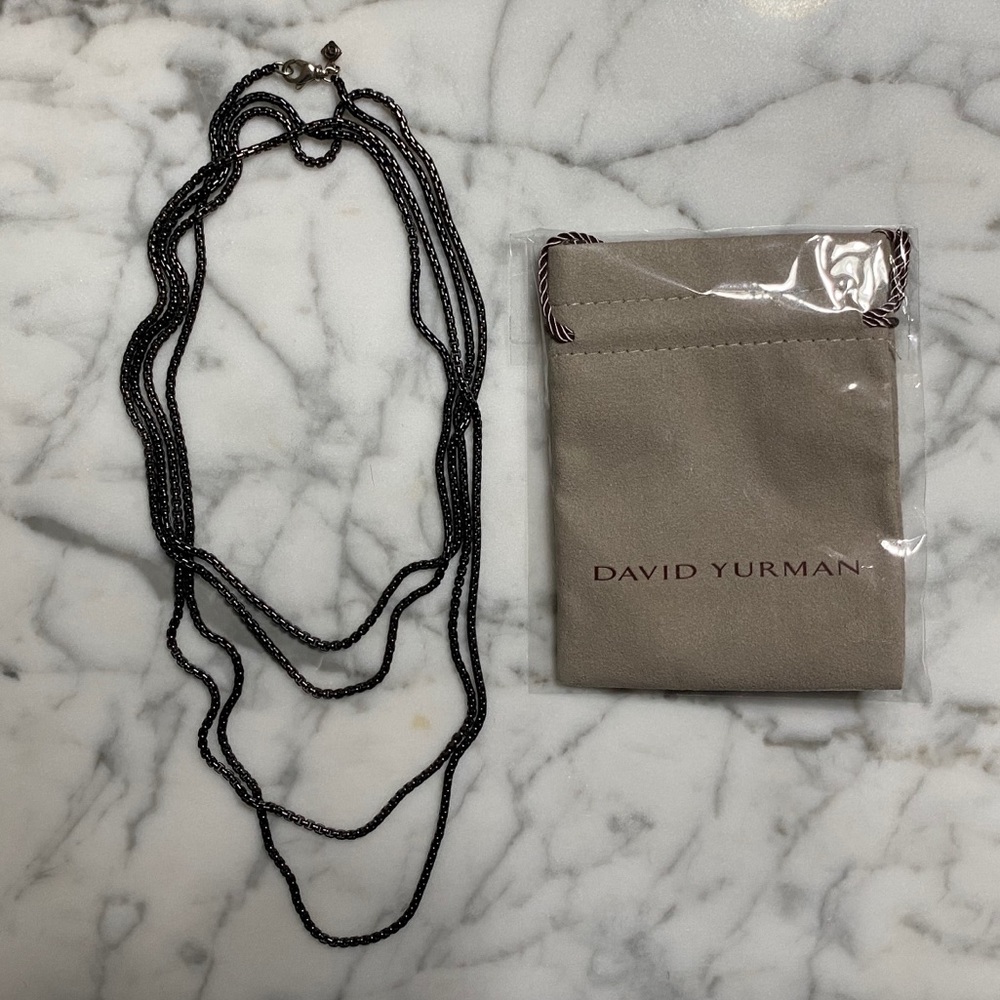 David Yurman Blackened Small Box Chain 72”